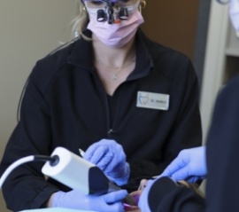 Woman receiving intraoral photos